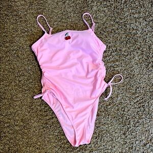 No boundaries women’s pink cherry one piece swimsuit size medium